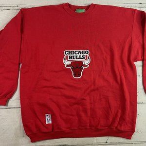 Vintage 1990s Chicago Bulls Embroidered Sweatshirt Official NBA Licensed L EUC